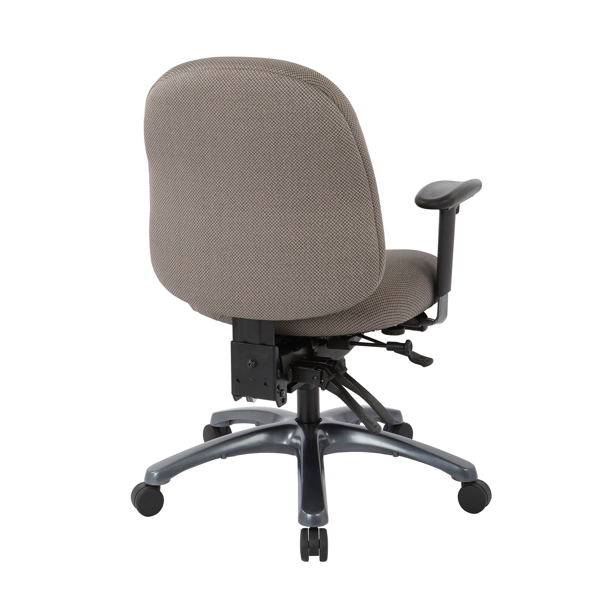 Multi-Function Mid Back Chair with Seat Slider and Titanium Finish Base